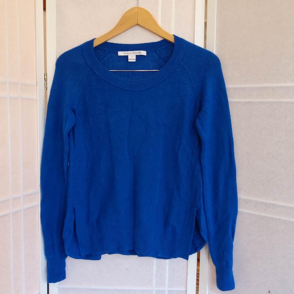Women’s Classic Crewneck Sweater in Royal Blue - Picture 7 of 9